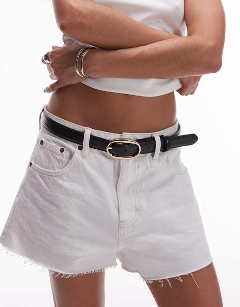Mango - Ceinture classique avec boucle ovale dorée - Noir - view 1