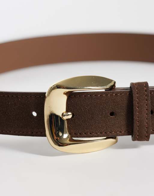 Mango - Ceinture classique en imitation daim - Marron, 3 de 3