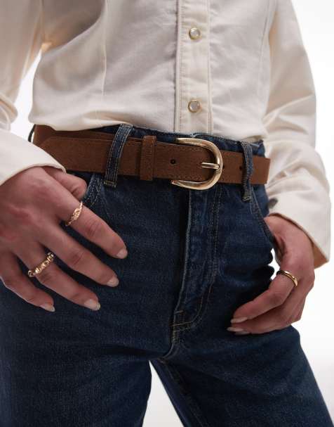 Mango - Ceinture en daim à boucle - Marron - view 1