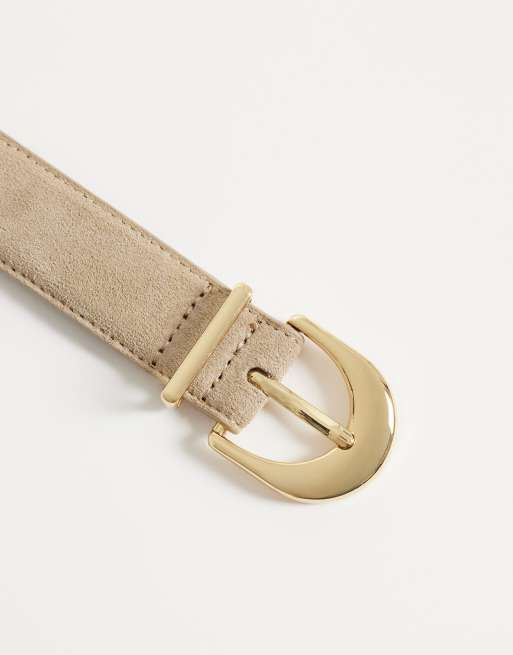 Mango - Ceinture en daim - Crème, 2 de 3