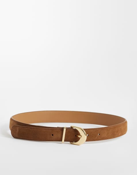 Mango - Ceinture en daim - Marron - view 1