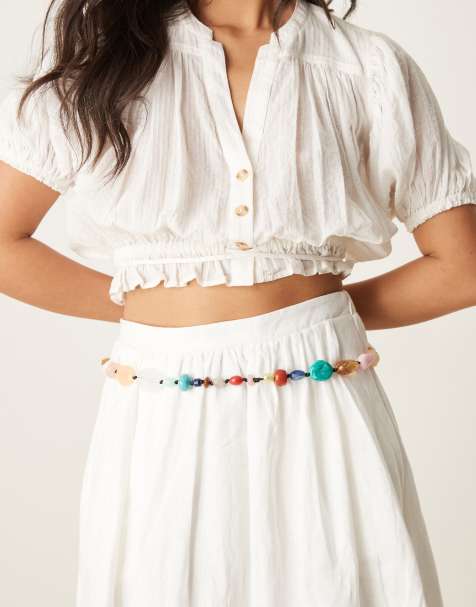 Mango - Ceinture en perles marbrées - Aigue-marine - view 1
