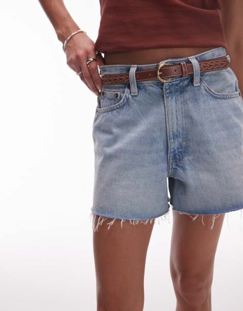 Mango - Ceinture fine à détails tressés - Marron - view 1