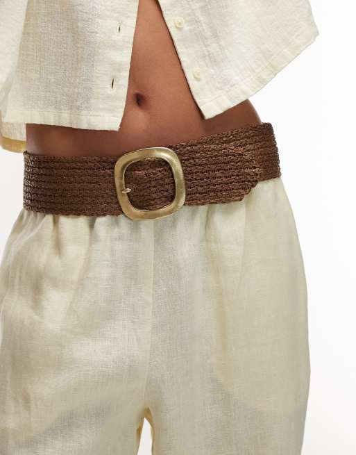 Mango - Ceinture tressée - Marron