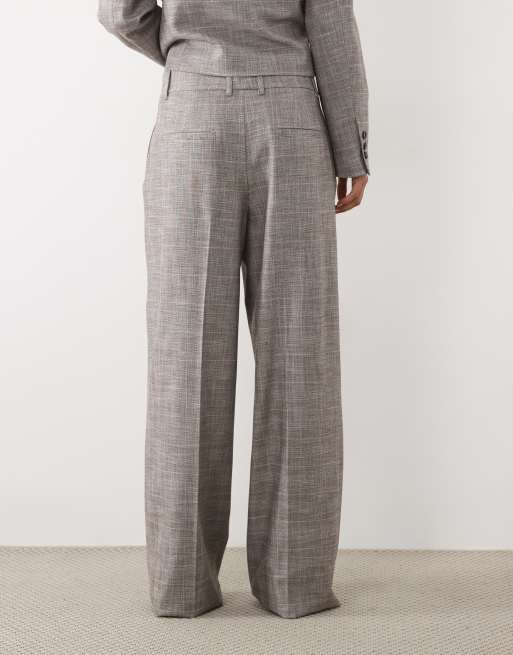 Mango Celia relaxed tailored trouser set in gray check print, 4 of 4