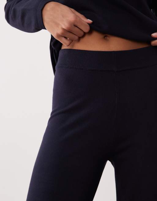 Mango Centollo knit straight pants in navy - part of a set, 3 of 5