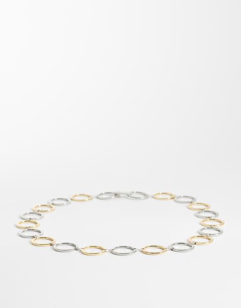 Mango chain belt in silver and gold - view 1