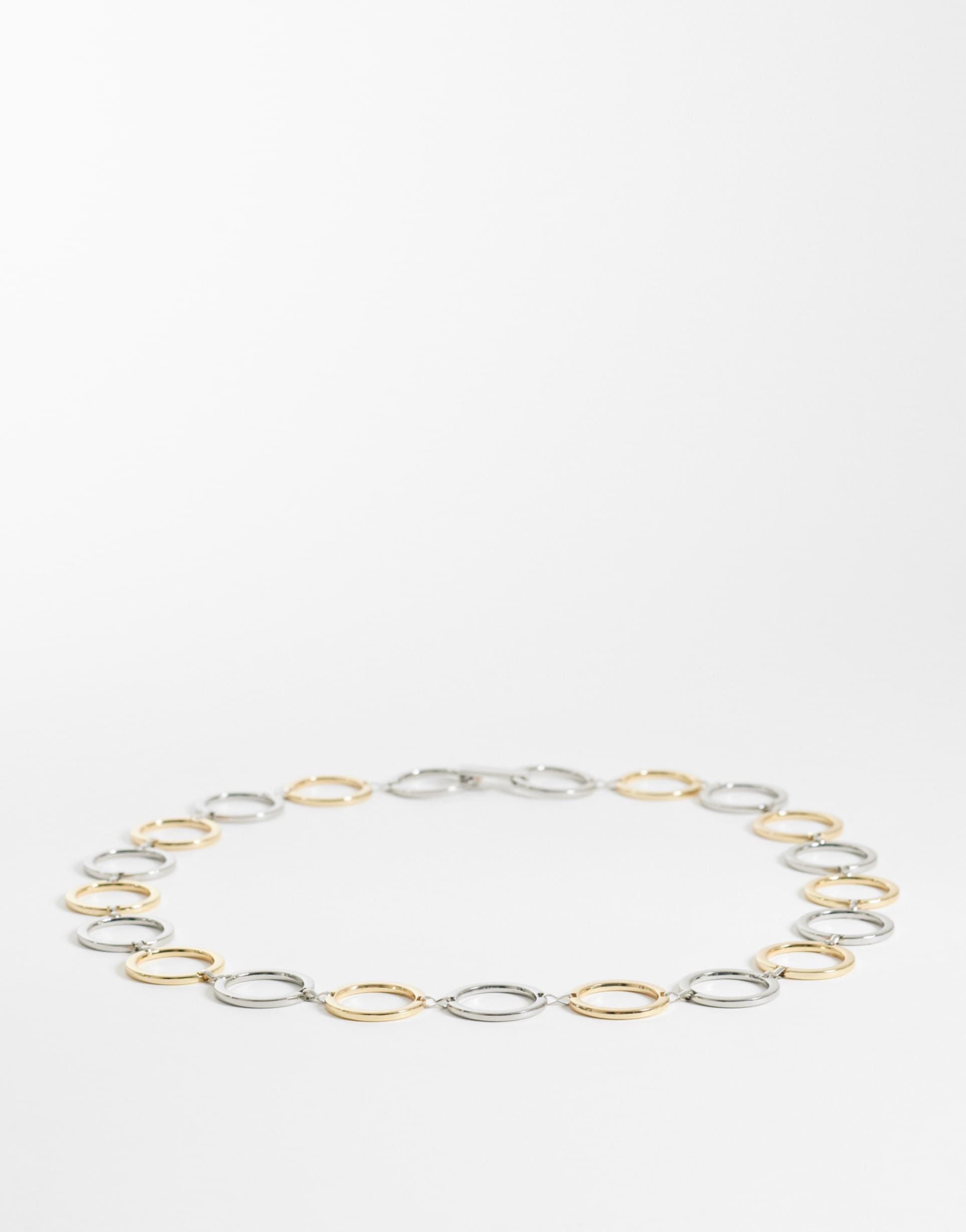 mango chain belt in silver tone and gold tone