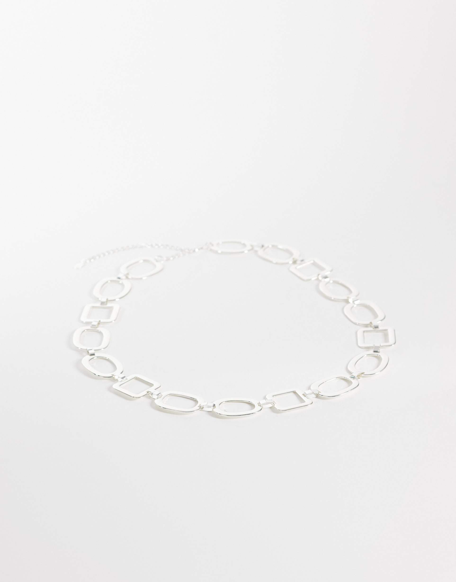 mango chain belt in silver