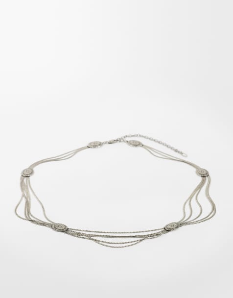 Mango chain belt in silver - view 1