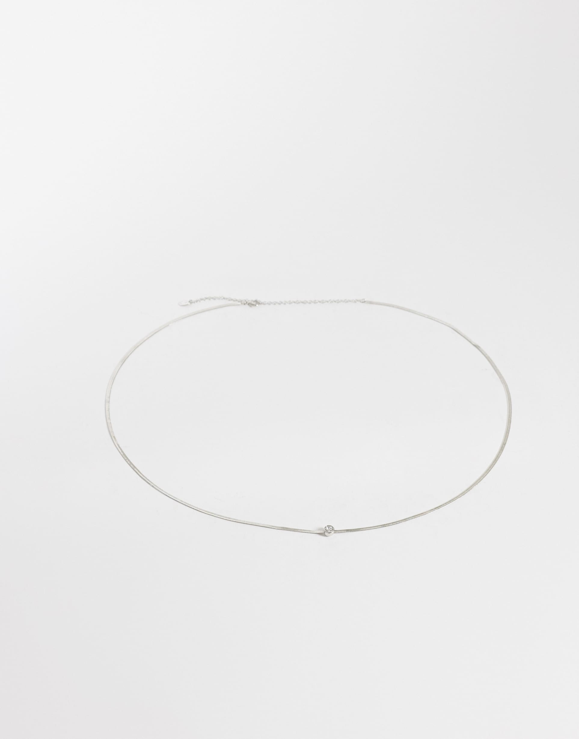 mango chain belt with diamante accent in silver