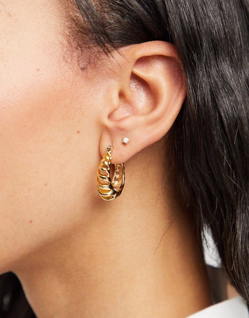 Mango chain detail drop earring in gold