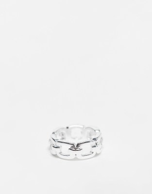 Mango chain detail silver ring