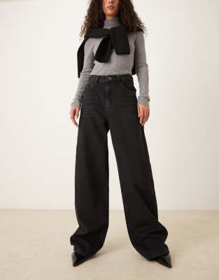 Mango - Charlot - Barrel-Leg-Jeans in Schwarz aus reiner Baumwolle