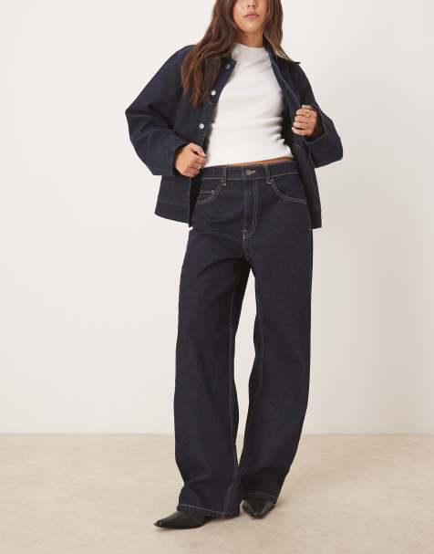Mango Charlot 100% cotton barrel jean in indigo