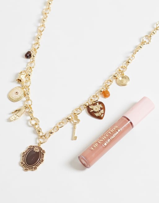Mango charm-halsband i guld, 2 av 4