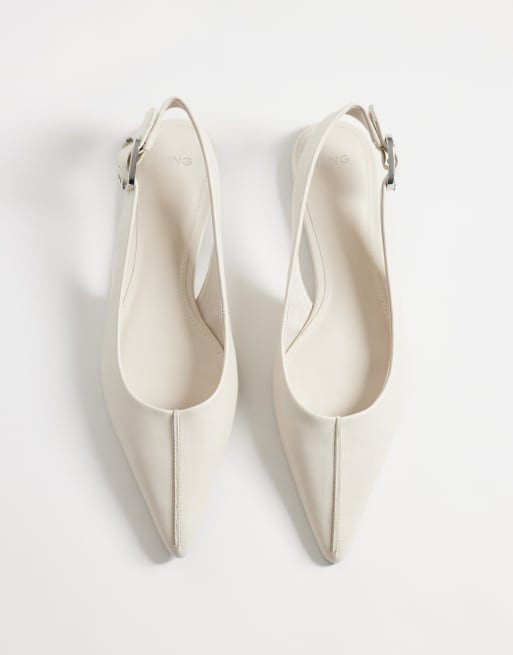 Mango chaussure plate à bride arrière en écru, 2 de 4