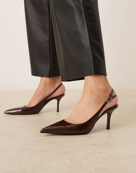 Mango - Chaussures à talon avec bride arrière - Rouge cerise - view 1