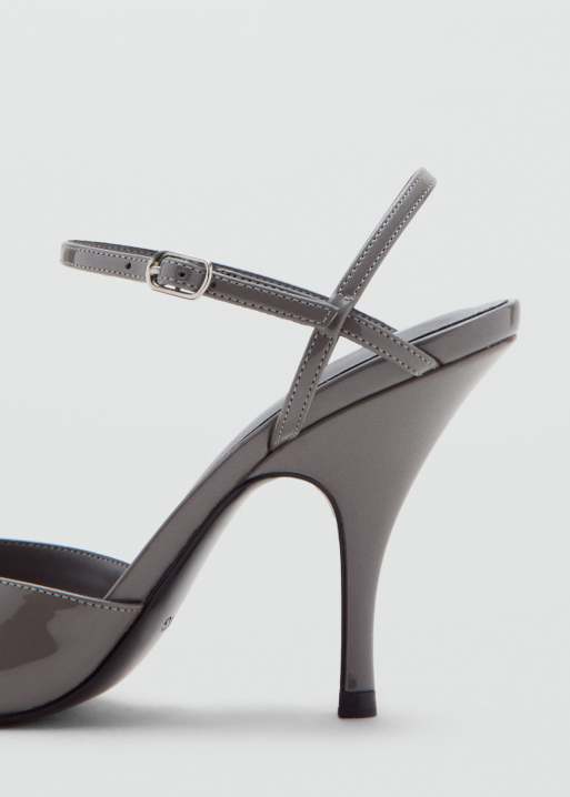 Mango - Chaussures à talon et bride arrière croisée - Gris, 4 de 4
