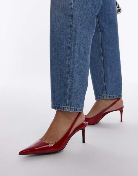 Mango - Chaussures à talon et bride arrière - Rouge - view 1