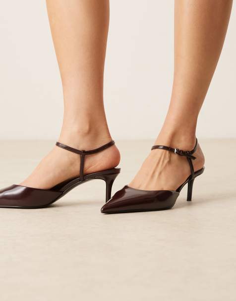 Mango - Chaussures à talon pointures avec bride de cheville - Rouge cerise - view 1