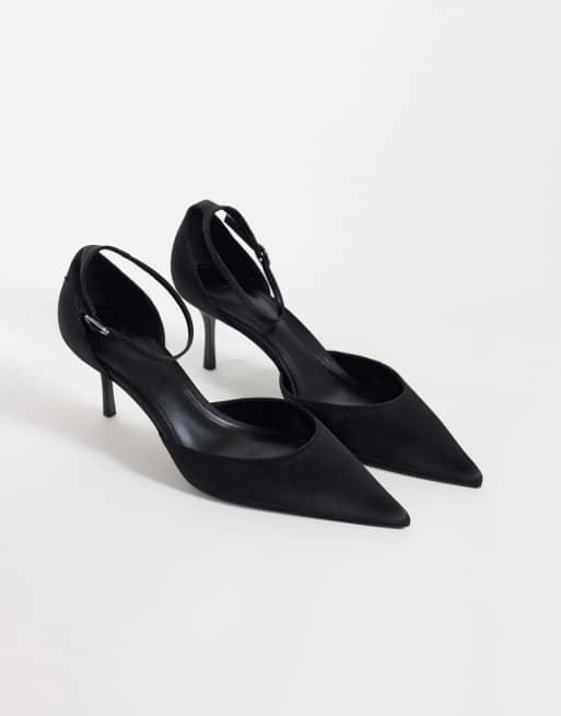 Mango chaussures à talons pointus avec lien à la cheville en noir, 2 de 4
