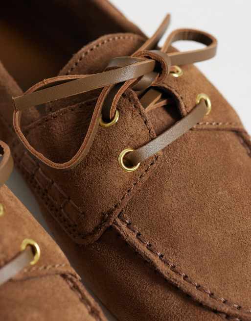Mango - Chaussures bateau en daim 100% - Marron clair, 3 de 4