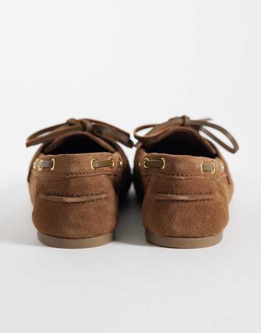 Mango - Chaussures bateau en daim 100% - Marron clair, 4 de 4