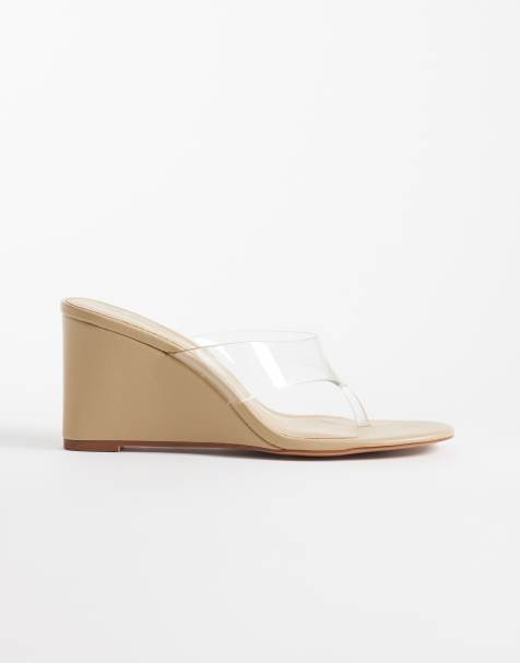 Mango - Chaussures compensées transparentes à talon - Beige - view 1