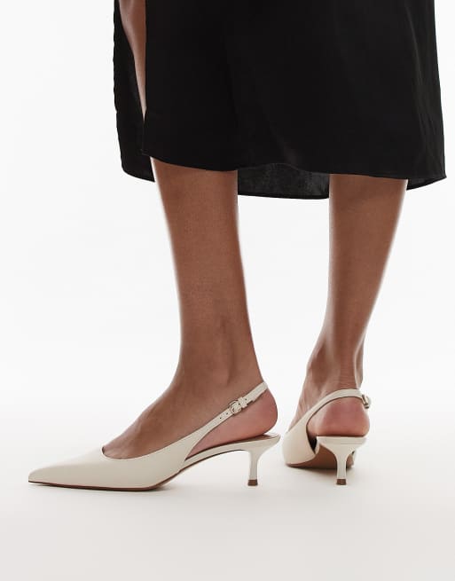 Mango Chaussures pointues à petit talon Crème ASOS