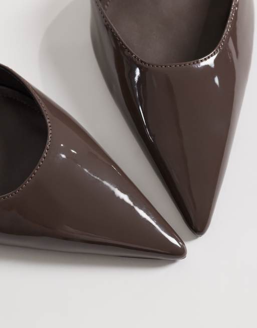 Mango - Chaussures pointues à talon et bride sur la cheville - Moka, 2 de 4