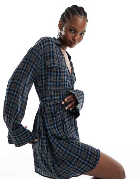 Plaid Shirt Dress 