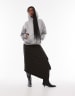 Mango wax contrast collar jacket in khaki