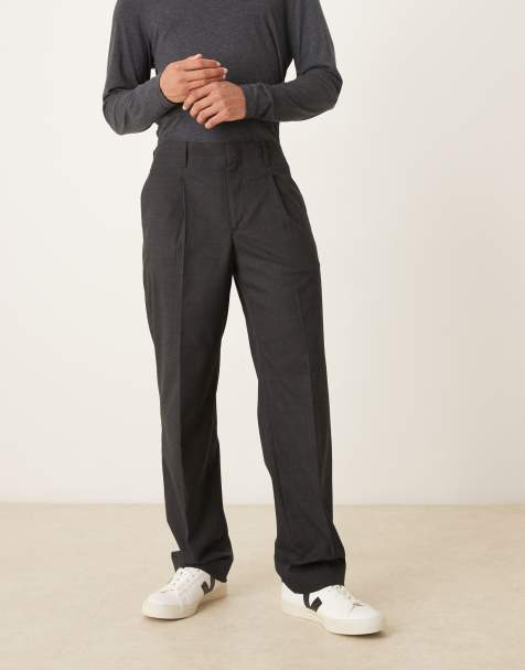 Mango checked relax tailored trouser in charcoal - view 1