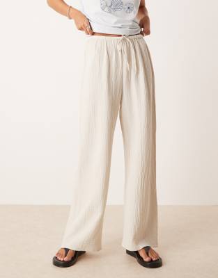Mango Cheesecloth Pull On Pajama Pants
