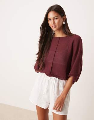 Mango Cheesecloth Pull On Pajama Shorts