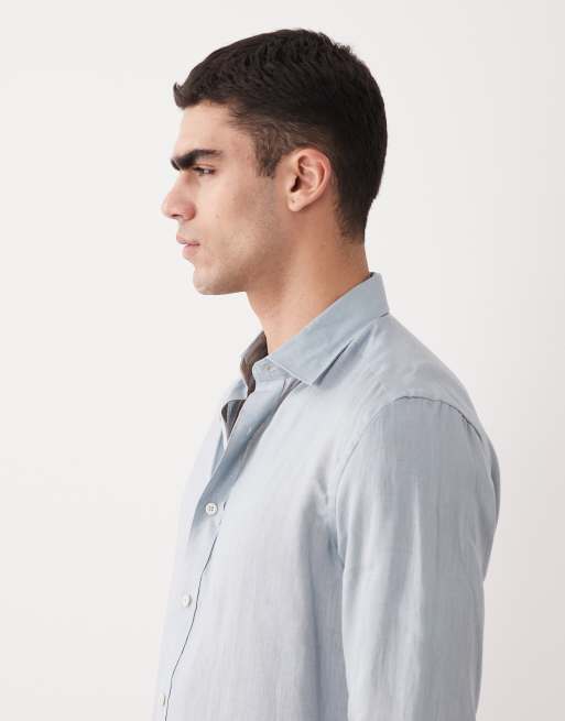 Mango - Chemise à manches longues en lin - Bleu clair, 5 de 5