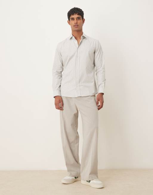Mango - Chemise à rayures 100 % coton - Kaki, 2 de 5