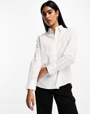 Mango collared long sleeve shirt in white - ASOS Price Checker