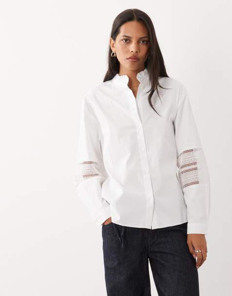 Mango chemise blanche à manches brodées - view 1