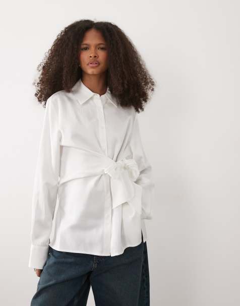 Mango - Chemise ceinturée - Blanc - view 1