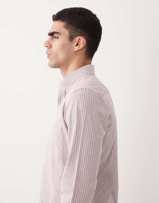 Mango - Chemise classique à rayures et manches longues - Rouge, 5 de 5