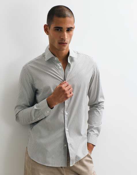 Mango chemise classique à rayures vertes - view 1