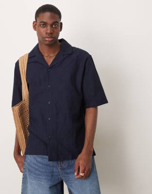 Mango - Chemise classique avec col à revers - Marine-Bleu marine