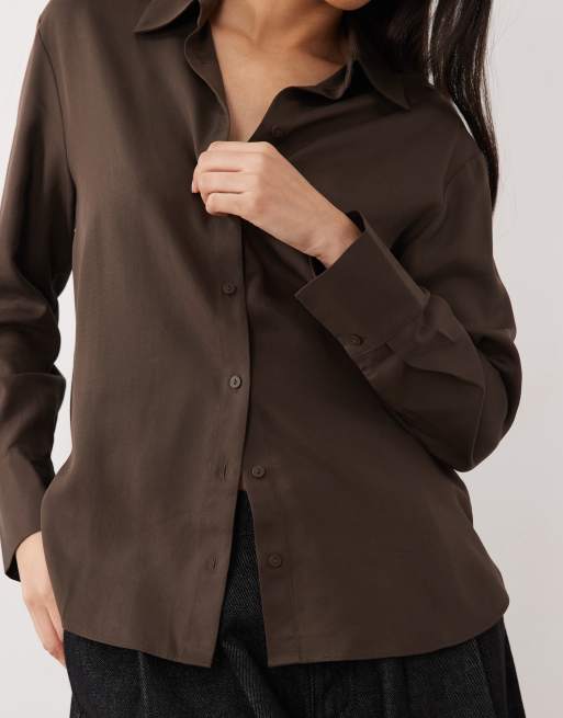 Mango - Chemise classique - Chocolat, 3 de 4