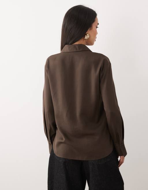 Mango - Chemise classique - Chocolat, 4 de 4