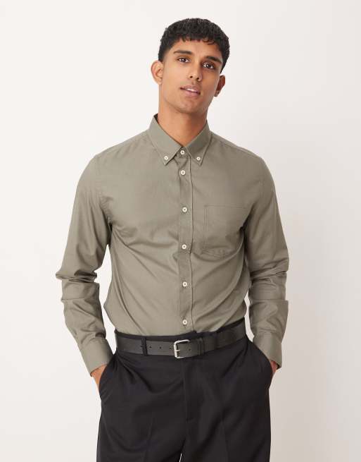 Mango - Chemise classique coupe standard - Kaki