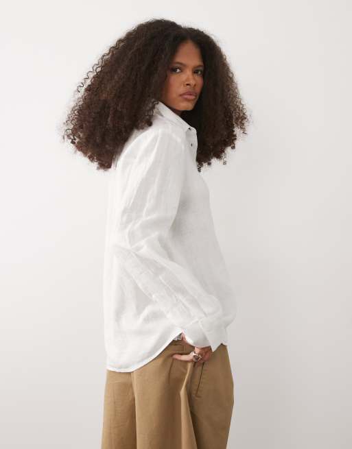 Mango - Chemise classique en lin - Blanc, 4 de 4