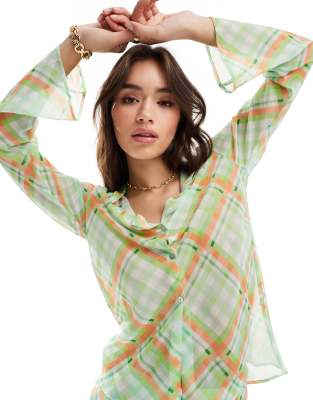 Chemise MANGO VIOLETA à Carreaux Texturée - Taille S - Neuf Avec étiquettes