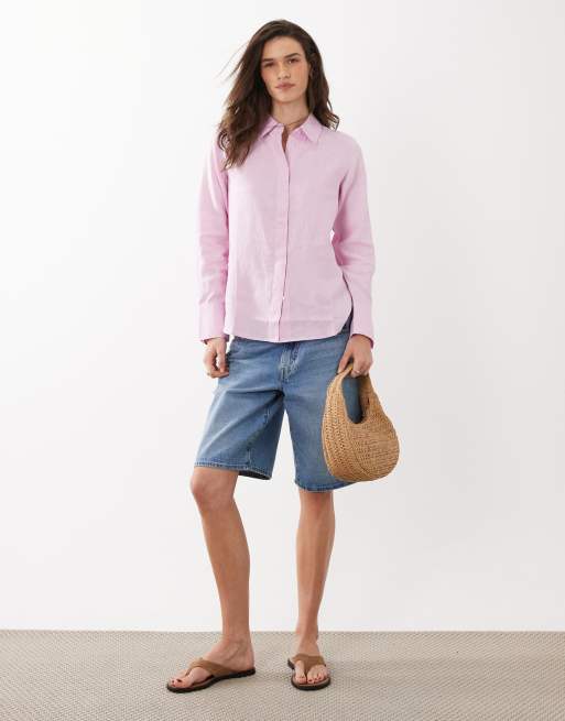 Mango - Chemise en lin - Rose pastel, 2 de 4